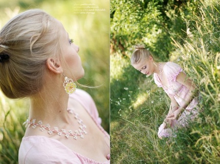 Сережки «Мавчина весна», намисто «Королева Вікторія»